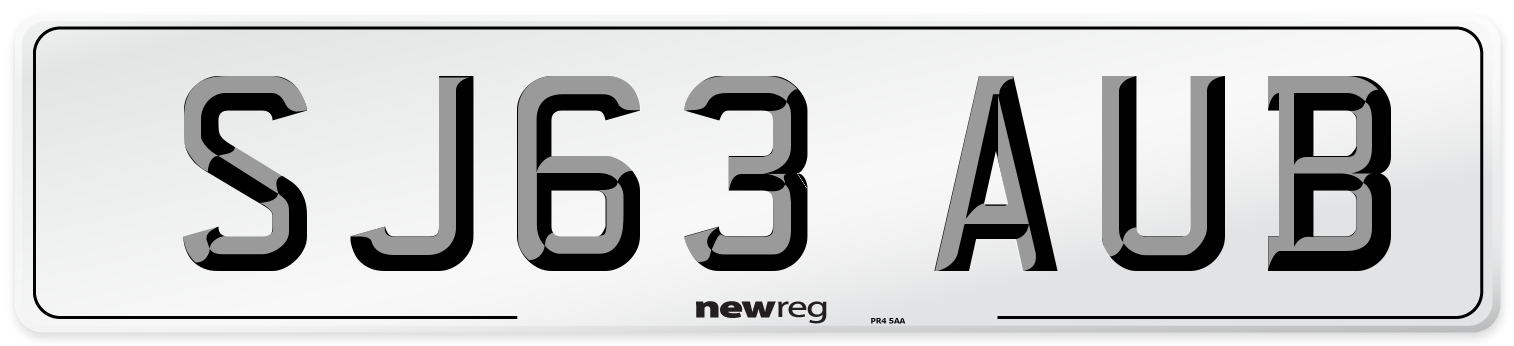 SJ63 AUB Number Plate from New Reg